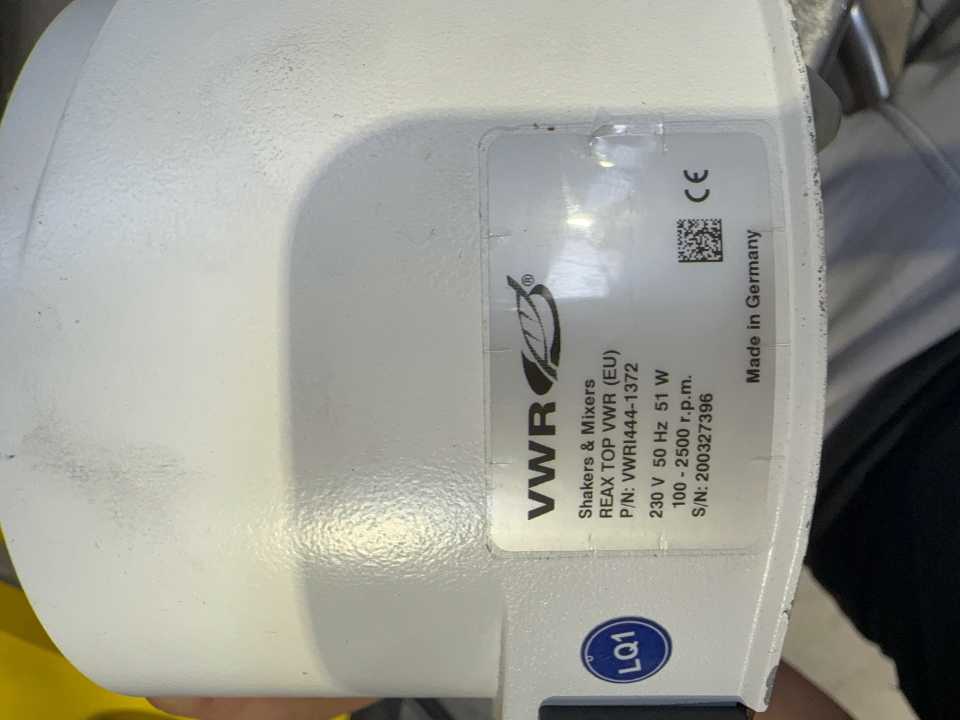 VWR VWRI444-1372 REAX TOP VWR (EU) Shaker & Mixer