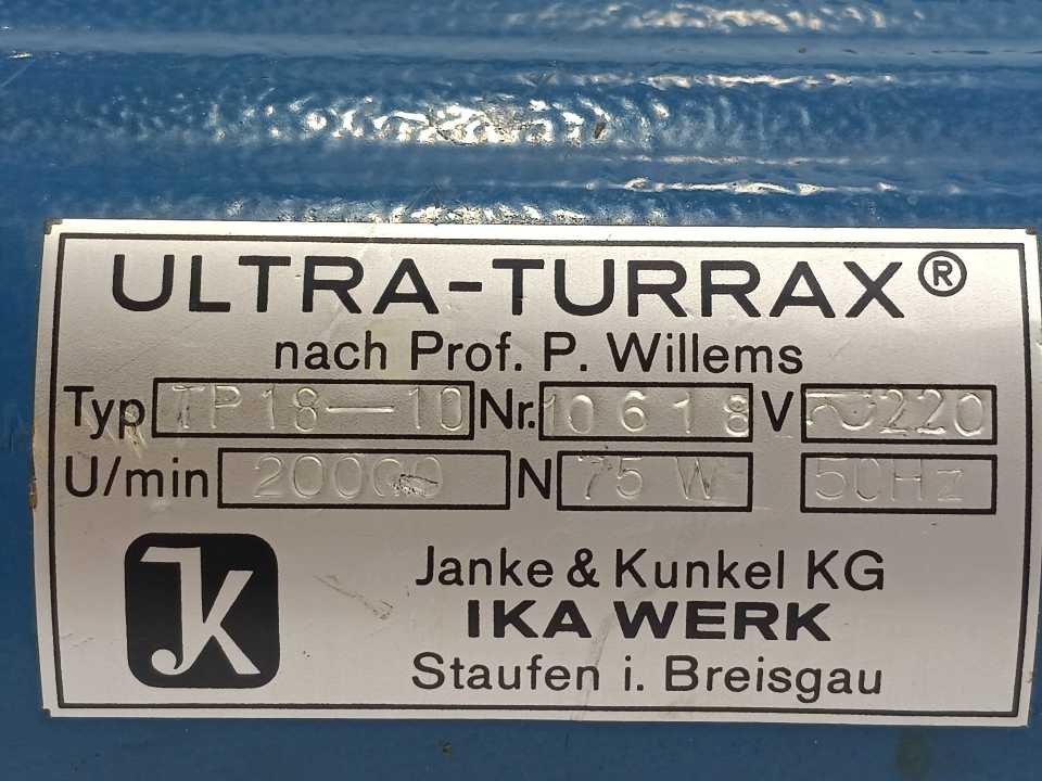 IKA TP18-10 Ultra-Turrax TP18-10 Disperser / Homogenizer