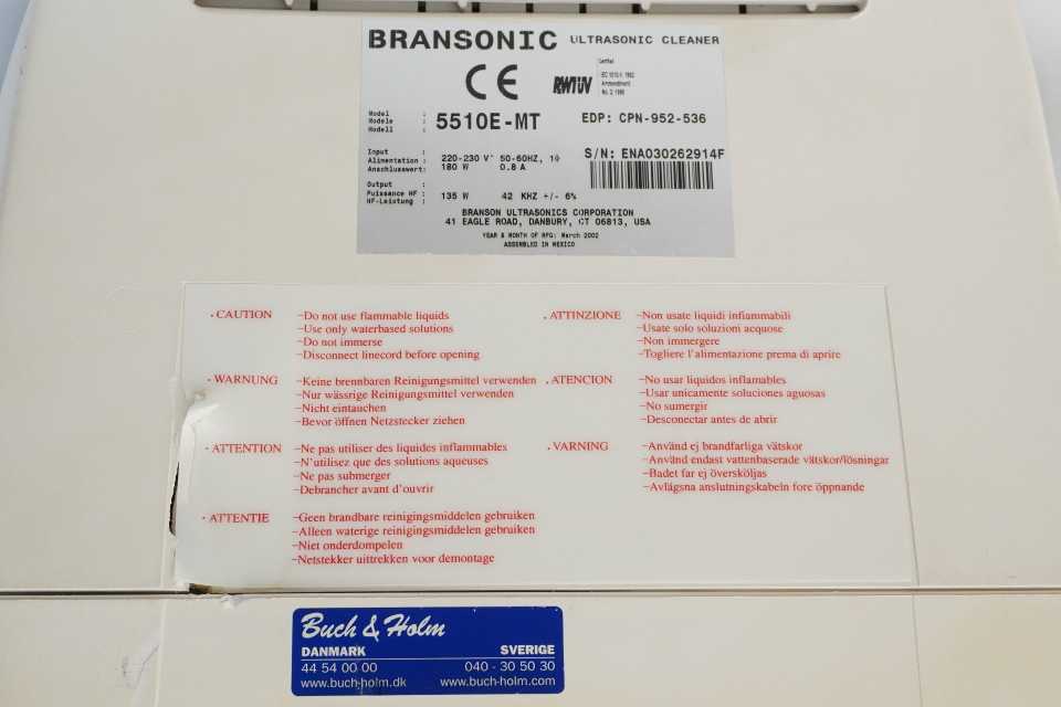 Bransonic CPN-952-536 Ultrasonic Cleaner 5510E-MT