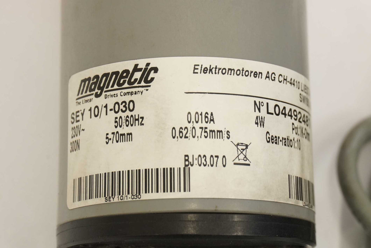 Magnetic Elektromotoren AG SEY 10/1-030 SEY 10/1-030 Linear Actuator
