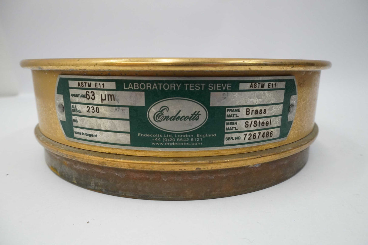 Endecotts ASTM E11 Laboratory Test Sieve 63 µm ASTM E11