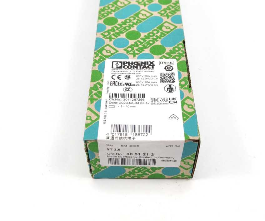 Pheonix Contact 3031212 ST 2,5 Feed-through Clamp 50 Pcs.