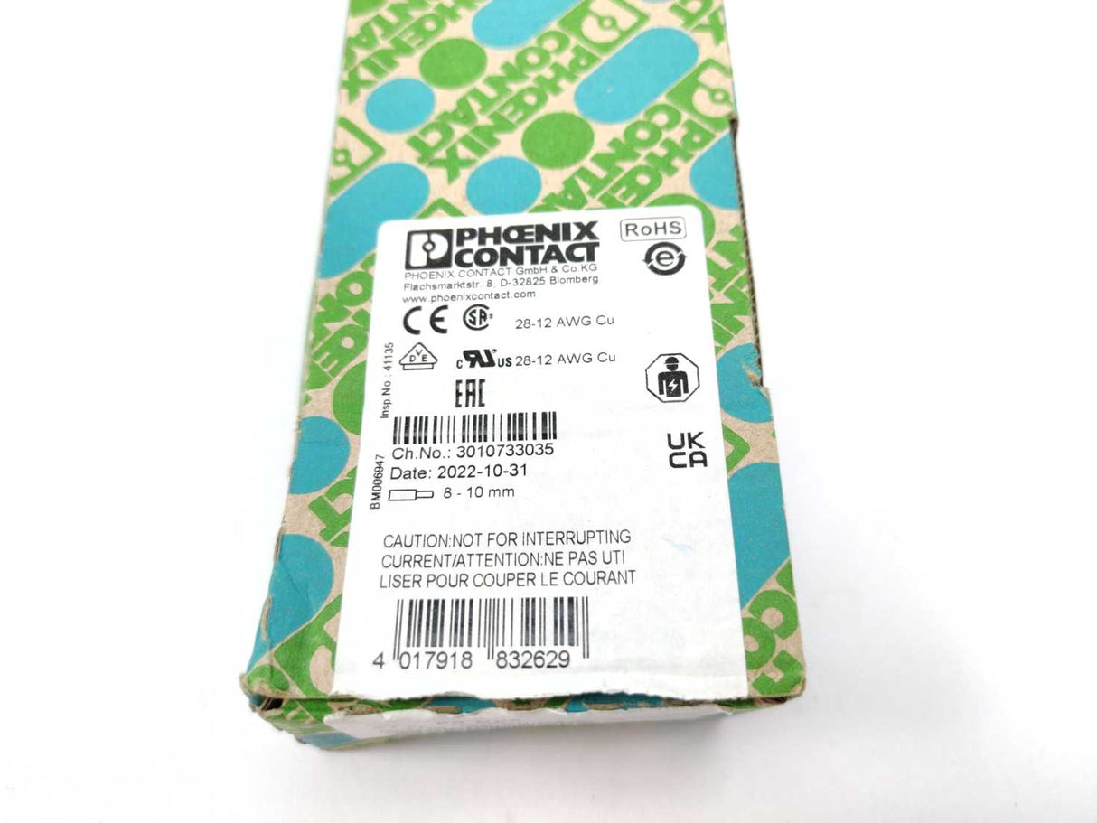 Phoenix Contact 3040025 ST 2,5/ 1P-PE Spring Cage Terminal Block 50 Pcs.