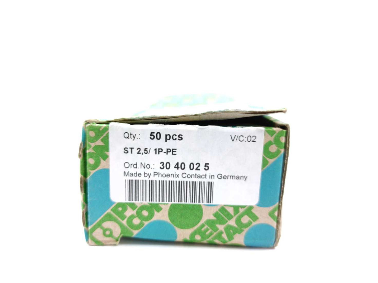 Phoenix Contact 3040025 ST 2,5/ 1P-PE Spring Cage Terminal Block 50 Pcs.