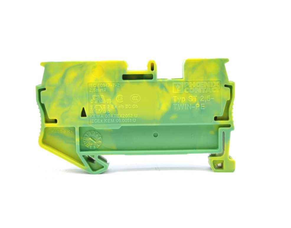 Phoenix Contact 3031267 ST 2,5-TWIN-PE Ground Modular Terminal Block. 50 pcs.