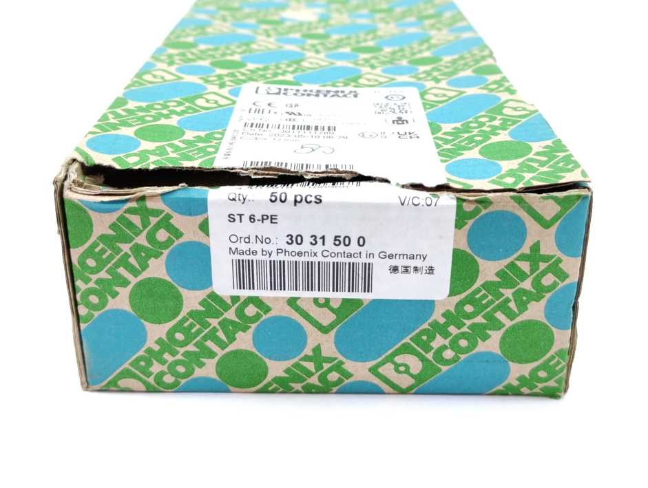 Phoenix Contact 3031500 ST 6-PE Protective Conductor 50 Pcs