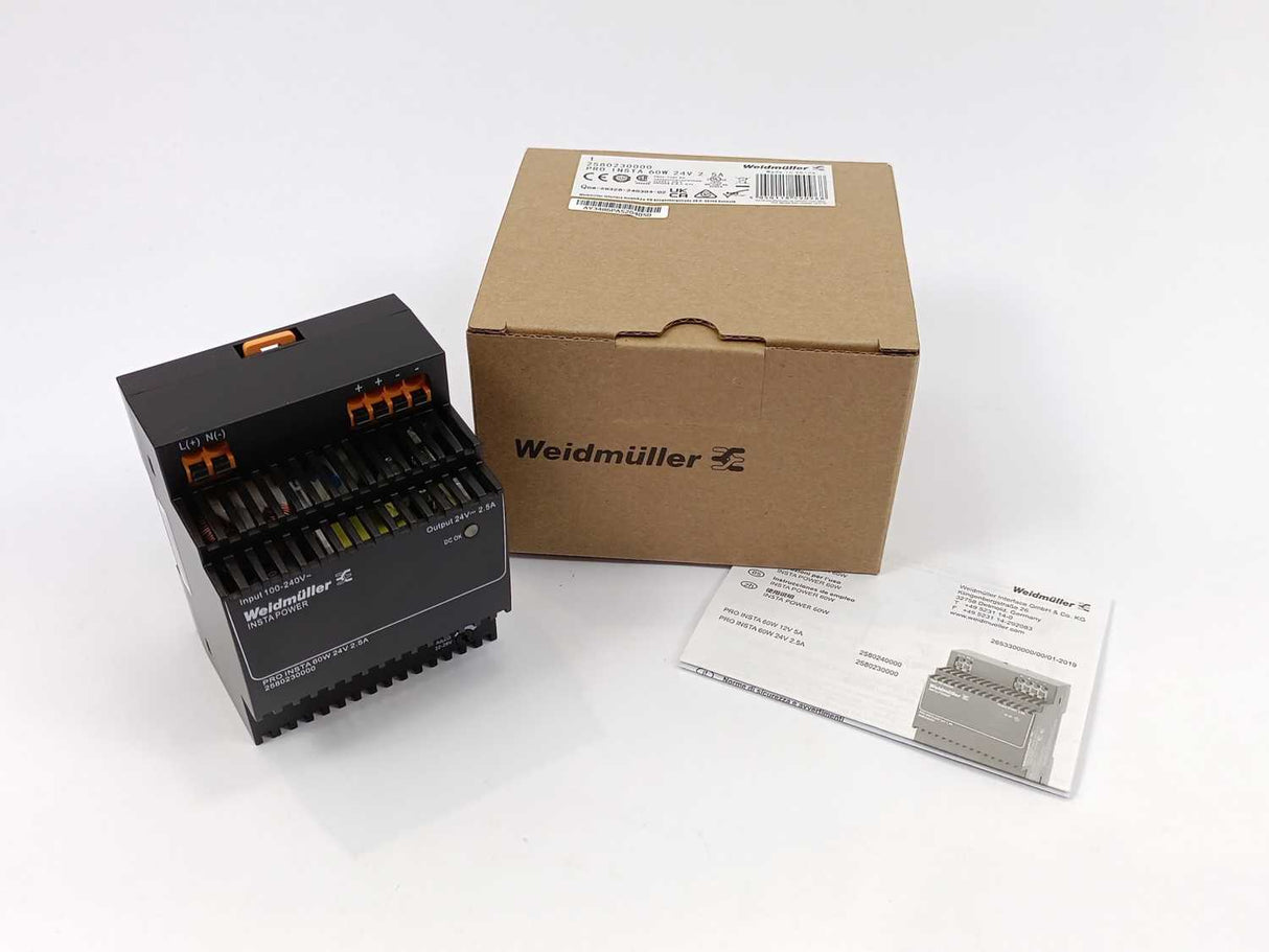 Weidmüller 2580230000 PRO INSTA 60W 24V 2.5A Power Supply