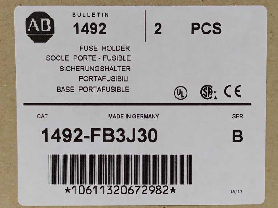 AB 1492-FB3J30 Ser. B 3 Pole Fuse Holder x2pcs