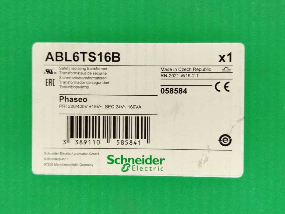 Schneider Electric ABL6TS16B Phaseo ABL6 Safety Transformer