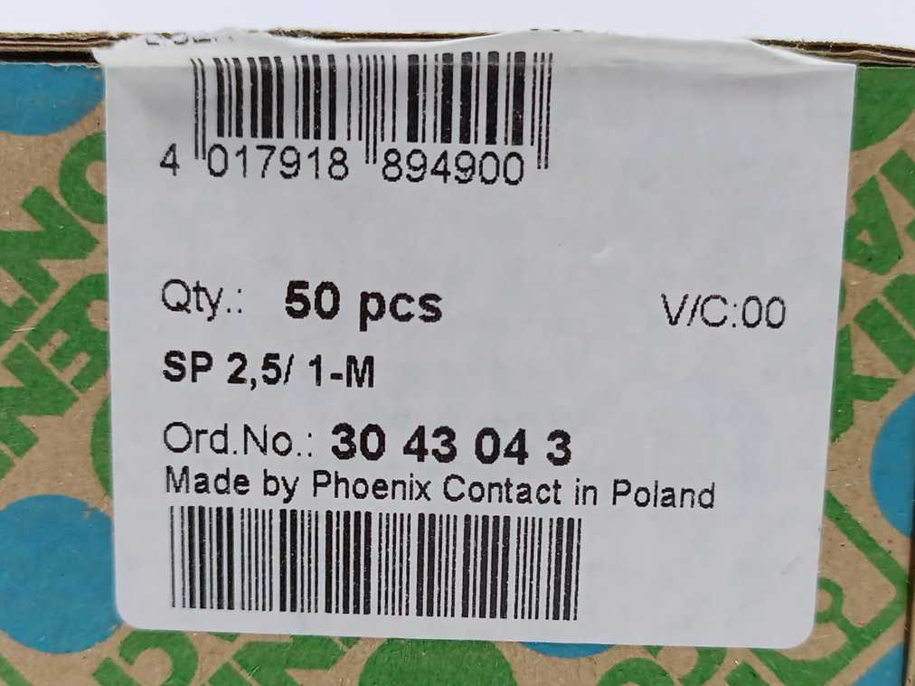Phoenix Contact 3043043 SP 2,5/ 1-M - Plug x50pcs