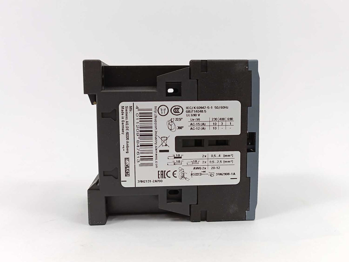 Siemens 3RH2131-2AF00 Contactor Relay 3 NO + 1 NC, 110 VAC