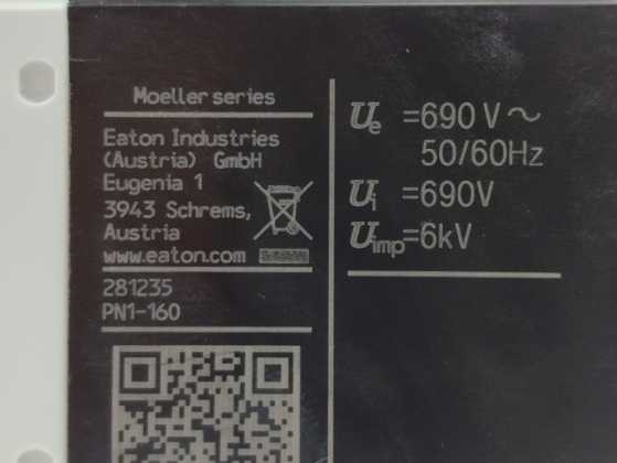 Eaton 281235 PN1-160 Switch Disconnector 3p 160A