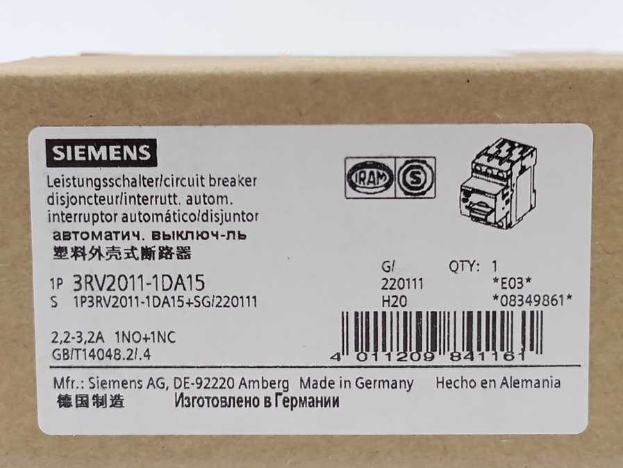 Siemens 3RV2011-1DA15 SIRIUS Circuit Breaker
