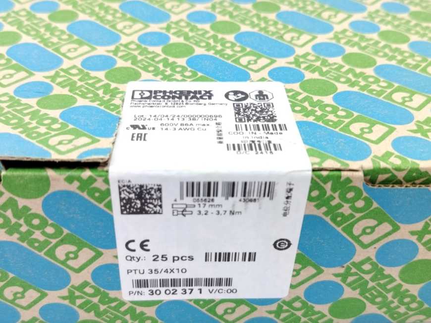Phoenix Contact 3002371 PTU 35/4X10 Potential collective terminal x25pcs