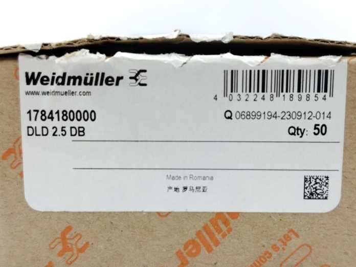 Weidmüller 1784180000 DLD 2.5 DB Initiator/actuator terminal x50pcs