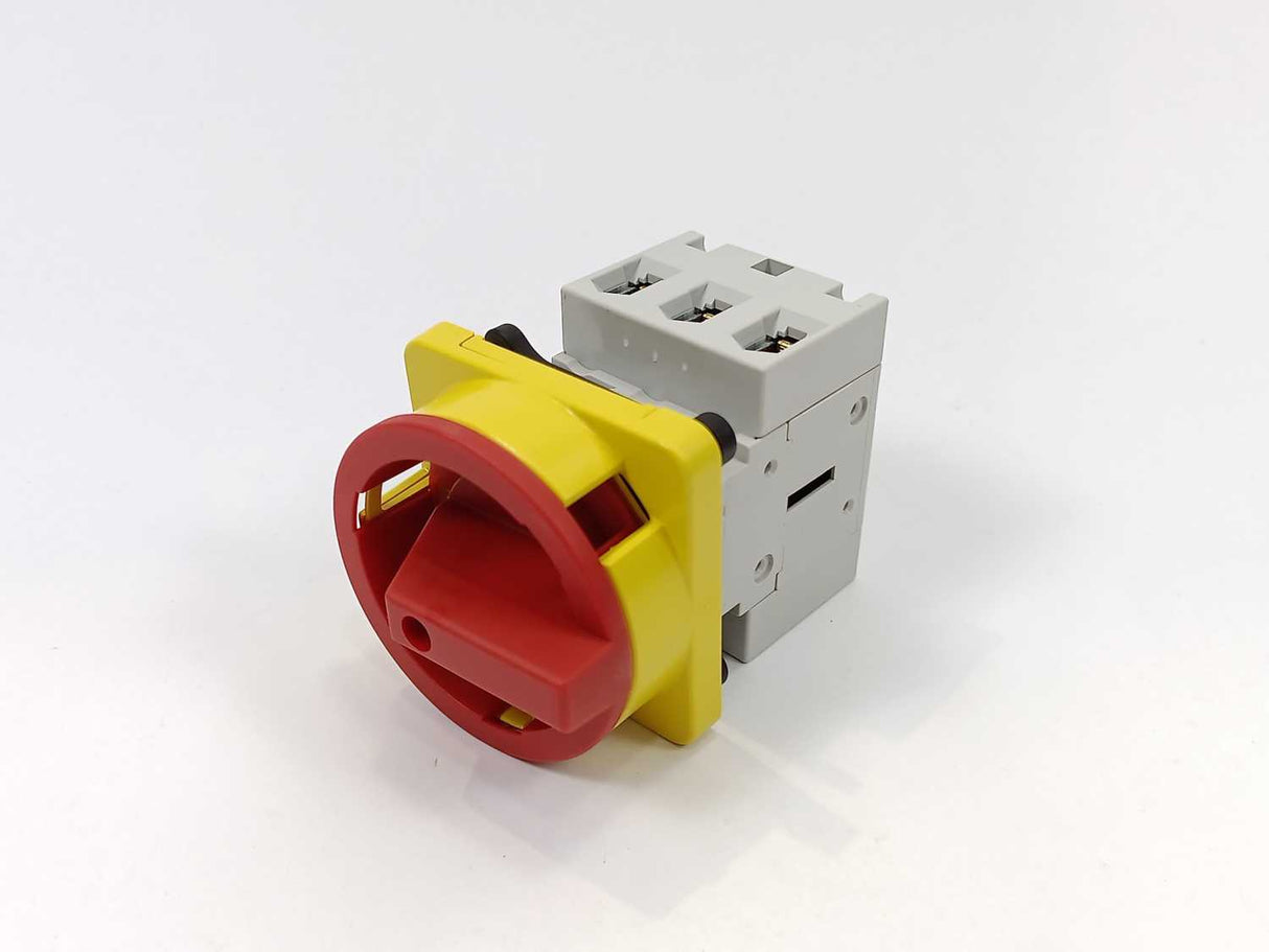 Schrack IN 8E2 337 Emergency-Stop Main Switch 3-pole 4 hole mounting 63A 22kW