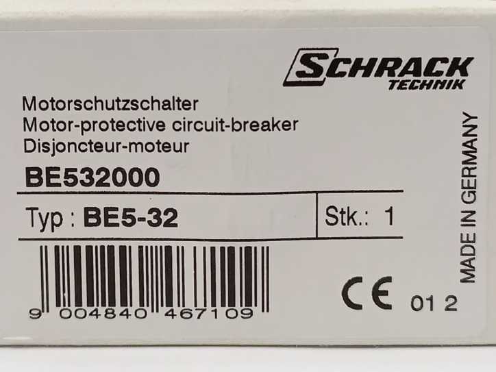 Schrack BE532000 Motor-protective Circuit Breaker BE5-32