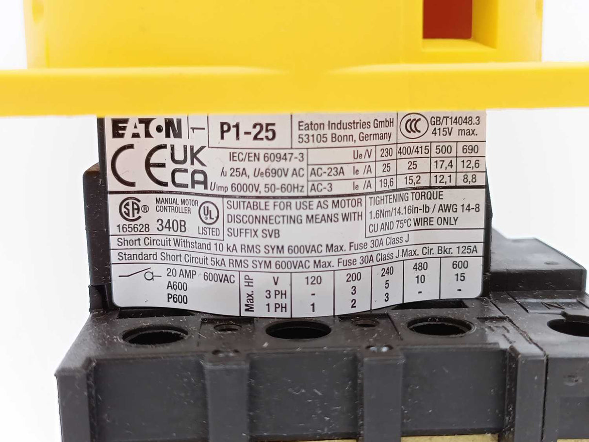 Eaton 048367 Main Switch P1-25/EA/SVB/N