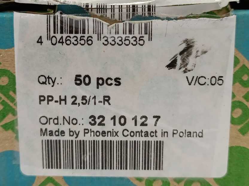 Phoenix Contact 3210127 Plug PP-H 2,5/1-R 50 Pcs.