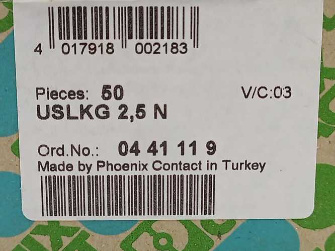 Phoenix Contact 0441119 Protective conductor terminal block USLKG 2,5N 50 pcs.