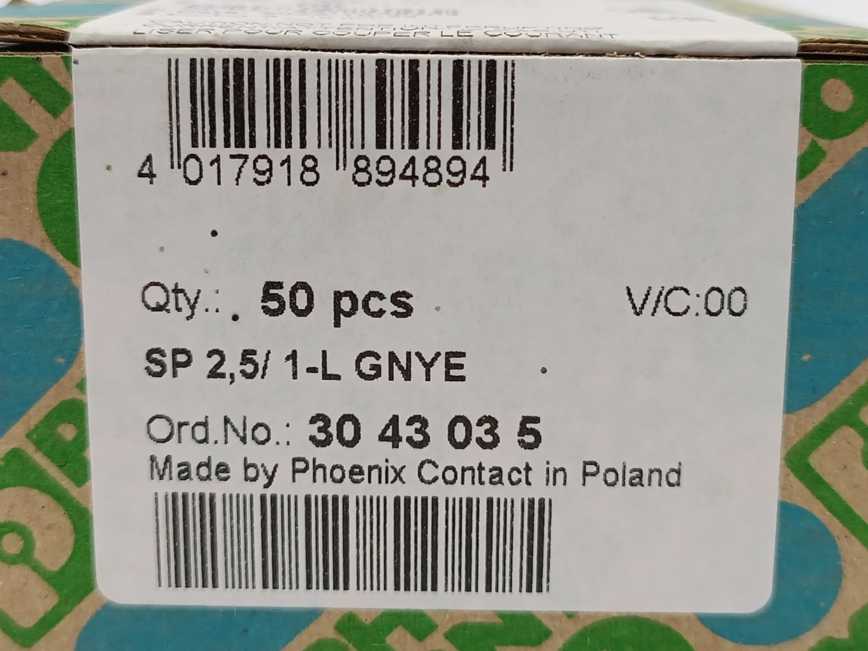 Phoenix Contact 3043035 SP 2,5/ 1-L GNYE - Plug 42pcs