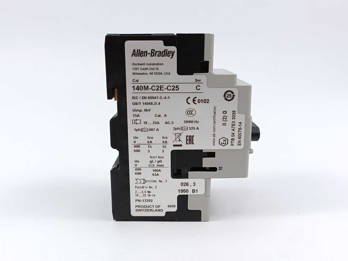 AB 140M-C2E-C25 Motor Protector / Circuit Breaker 18-25A Ser C