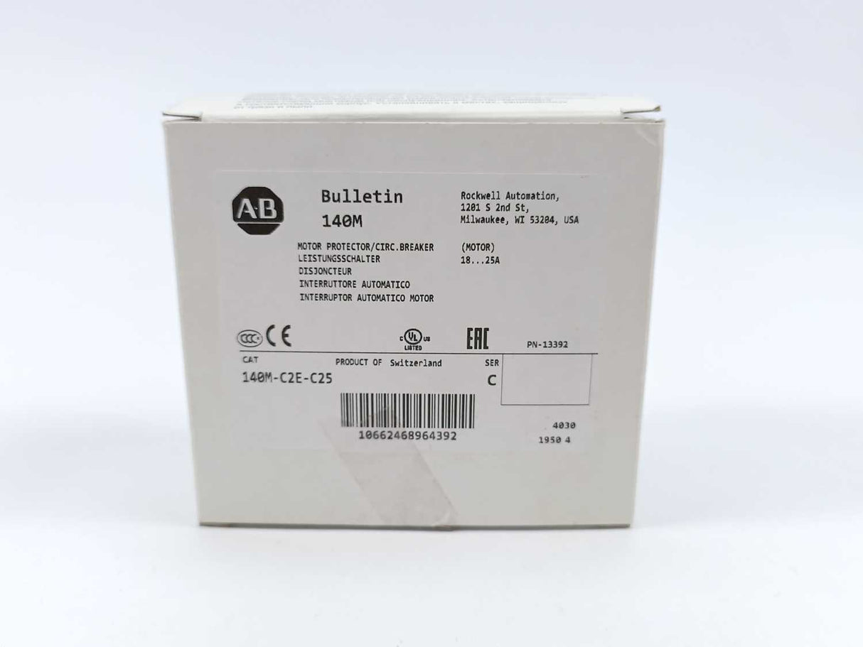 AB 140M-C2E-C25 Motor Protector / Circuit Breaker 18-25A Ser C