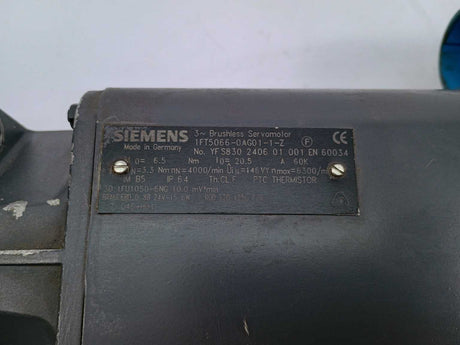 Siemens 1FT5066-0AG01-1-Z Brushless Servomotor