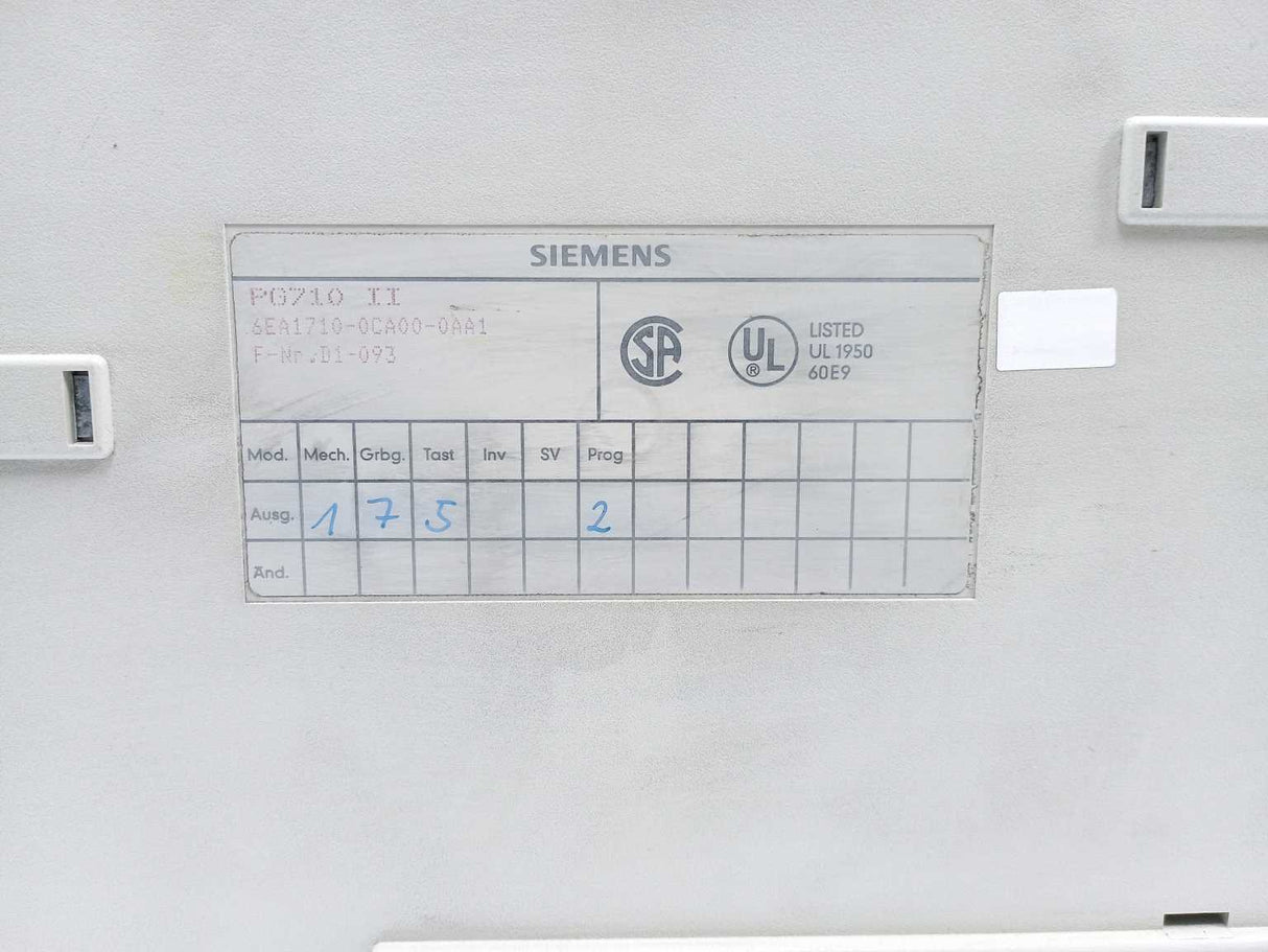 Siemens 6EA1710-0CA00-0AA1 PG710 II