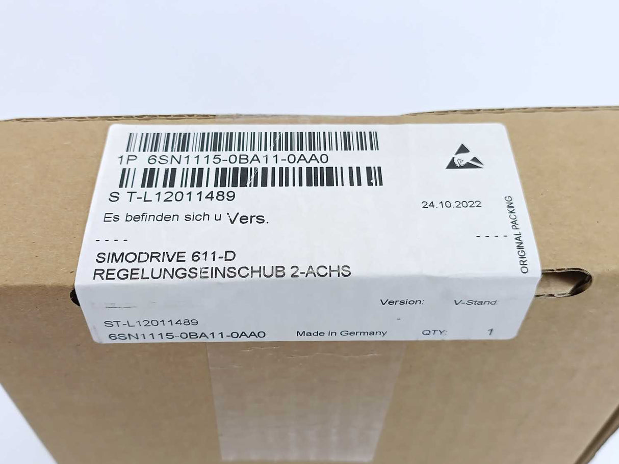 Siemens 6SN1115-0BA11-0AA0 SimoDrive 611-D Closed-Loop Control