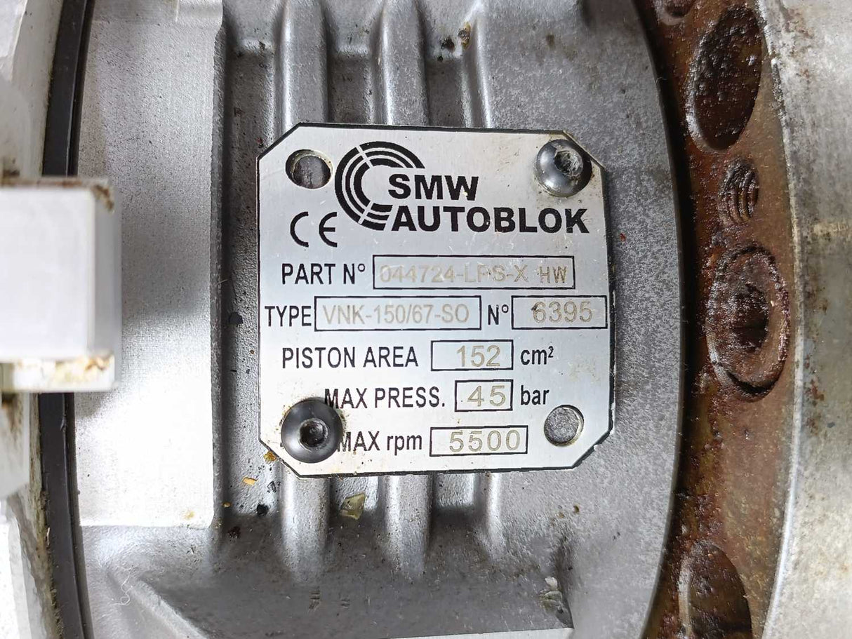 SMW-Autoblock VNK-150/67-SO Hydraulic Rotary Cylinder, 044724-LPS-X HW, 45bar