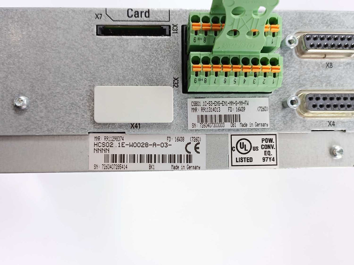Rexroth R911298374 HCS02.1E-W0028-A-03- w/ R911314013 CSB01.1-S3-ENS-EN1-NN-S