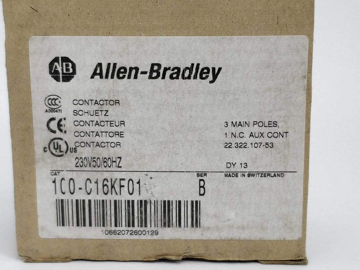 ALLEN-BRADLEY 100-C16KF01 Contactor ser. B, Not used