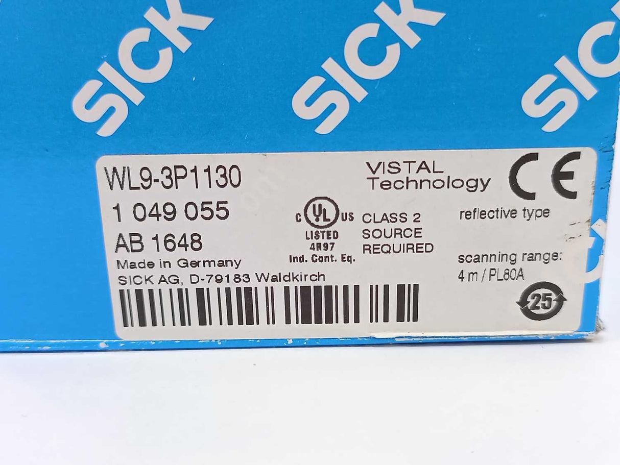 SICK 1049055 WL9-3P1130 Photoelectric retro-reflective sensor