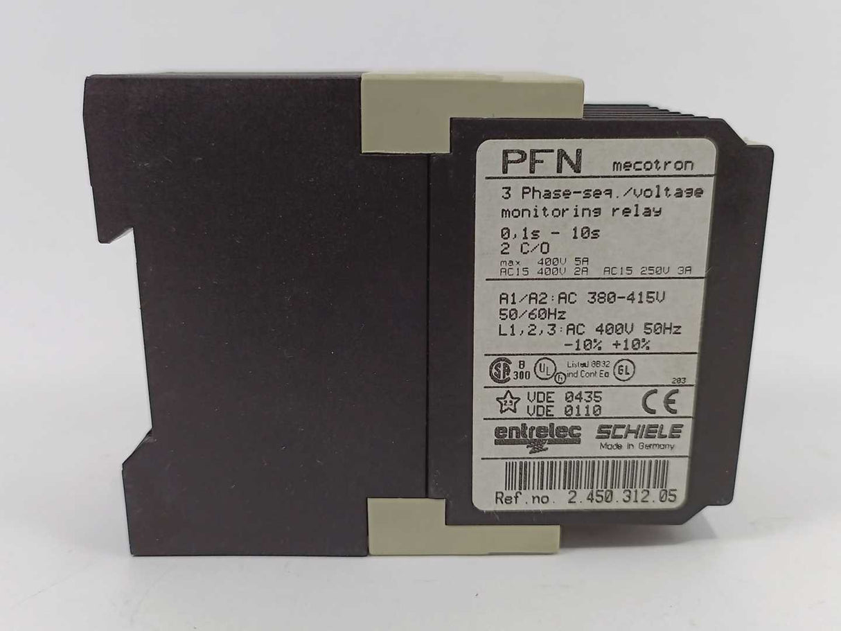 Entrelec Schiele 2.450.312.05 3 Phase-seq/Voltage Monitoring Relay