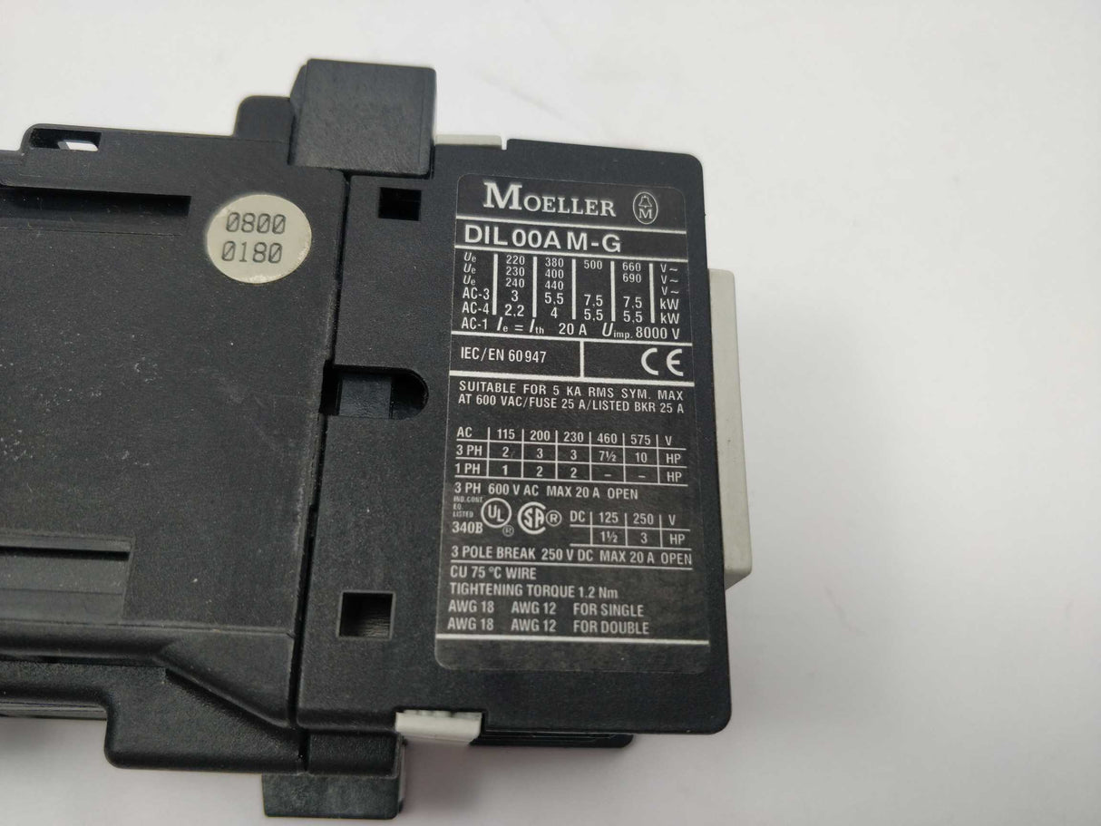 Klockner Moeller DIL00AM-G Contactor. 24VDC