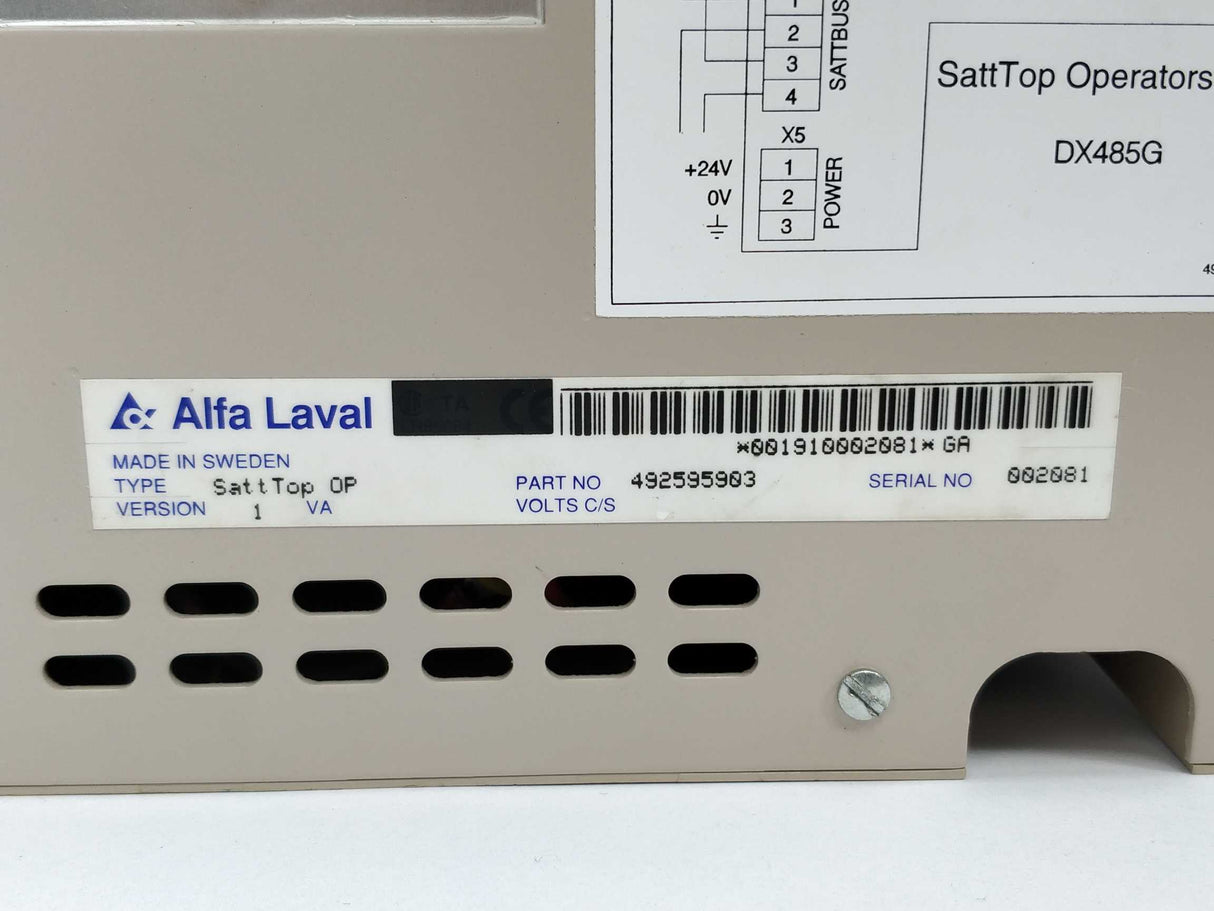 Alfa Laval 492595903 SattTop OP ver:1
