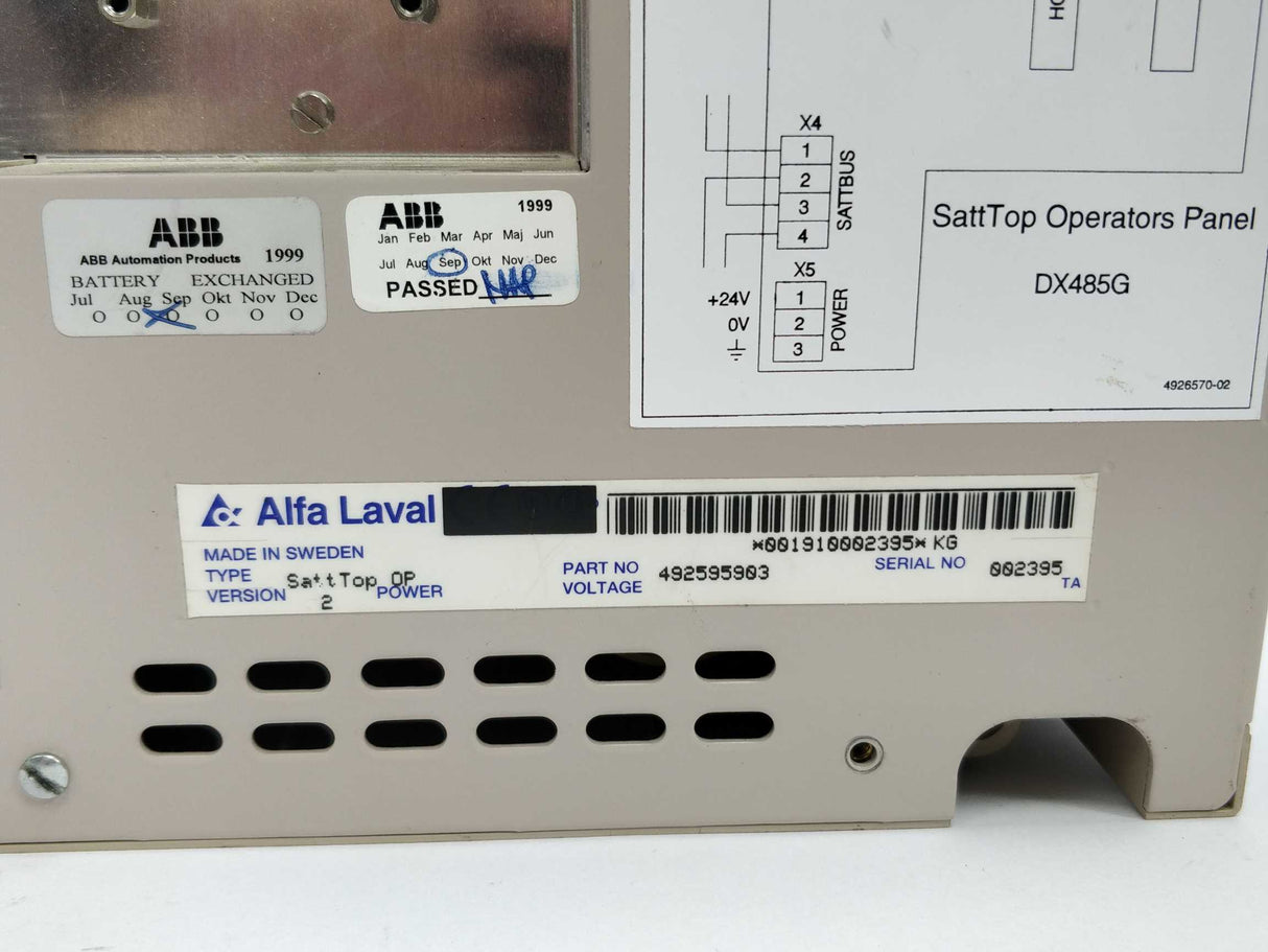 Alfa Laval 492595903 SattControl SattTop OP ver:2