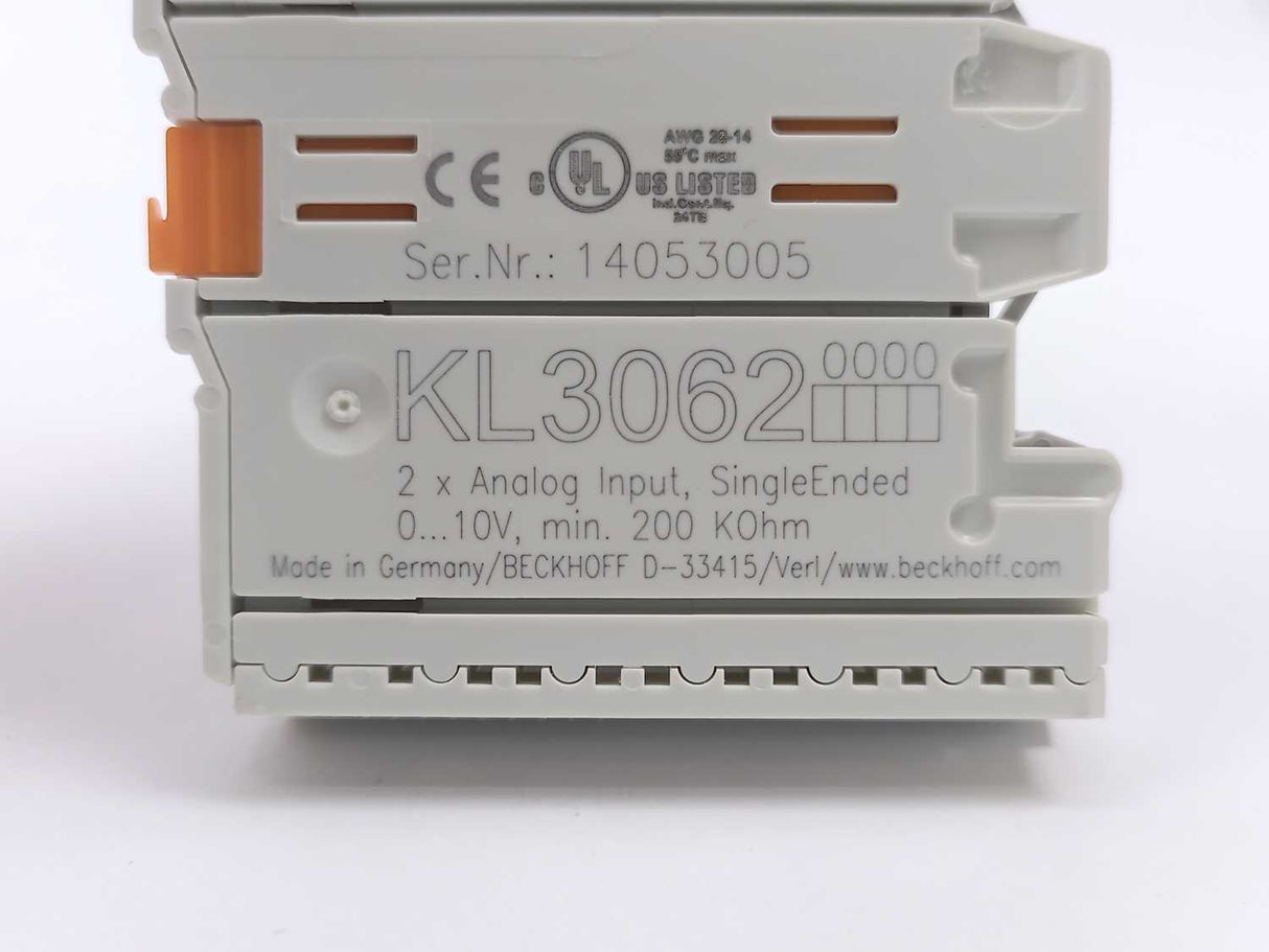 Beckhoff KL3062 2x Analog Input, SingleEnded