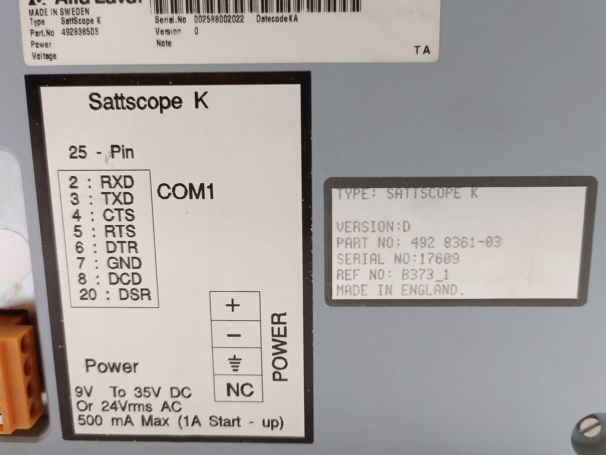 Alfa Laval 492838503 4928361-03 SattScope K