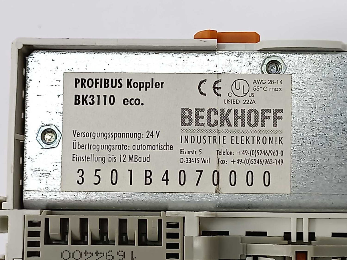 Beckhoff BK3110 W: 3x KL1114, 3x KL2134, 1x KL9010