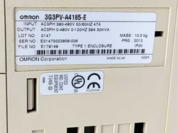 OMRON 3G3PV-A4185-E Sysdrive PV Series AC Frequency Inverter / VFD Drive