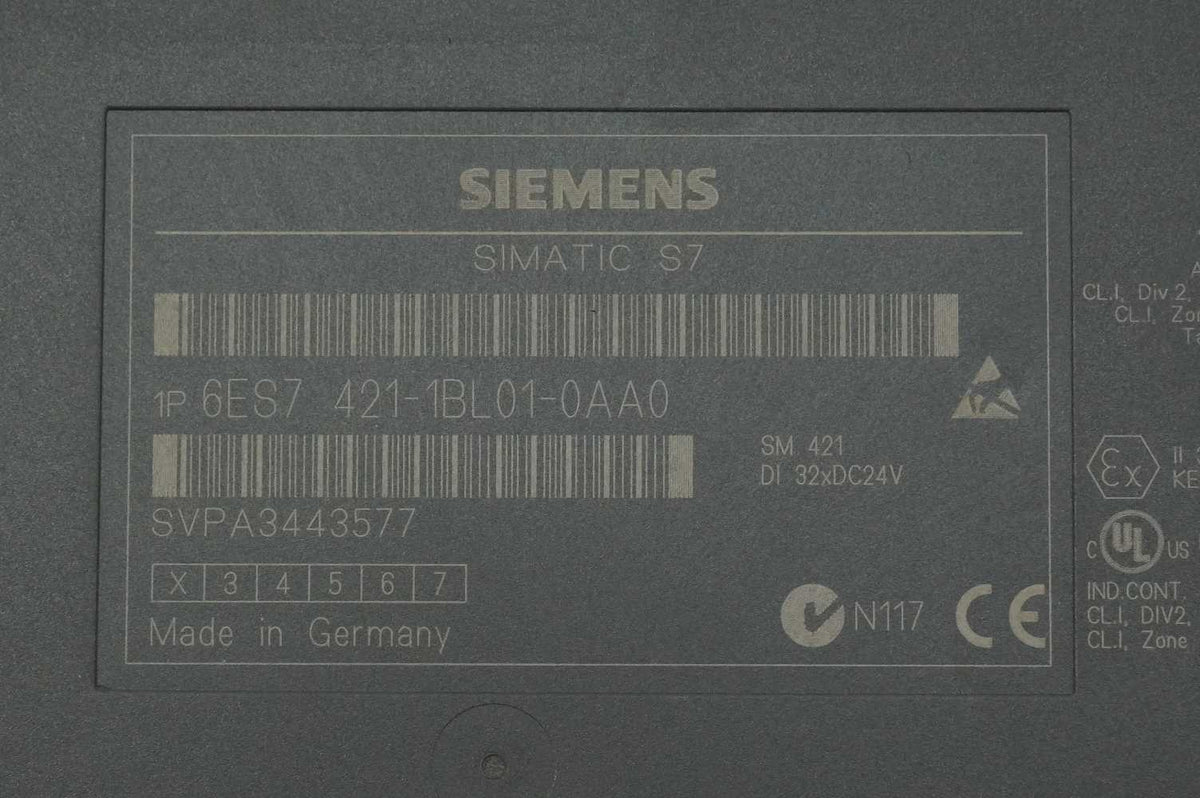 Siemens 6ES7 421-1BL01-0AA0 SIMATIC S7 SM 421 DI 32xDC24V Digital Input Module