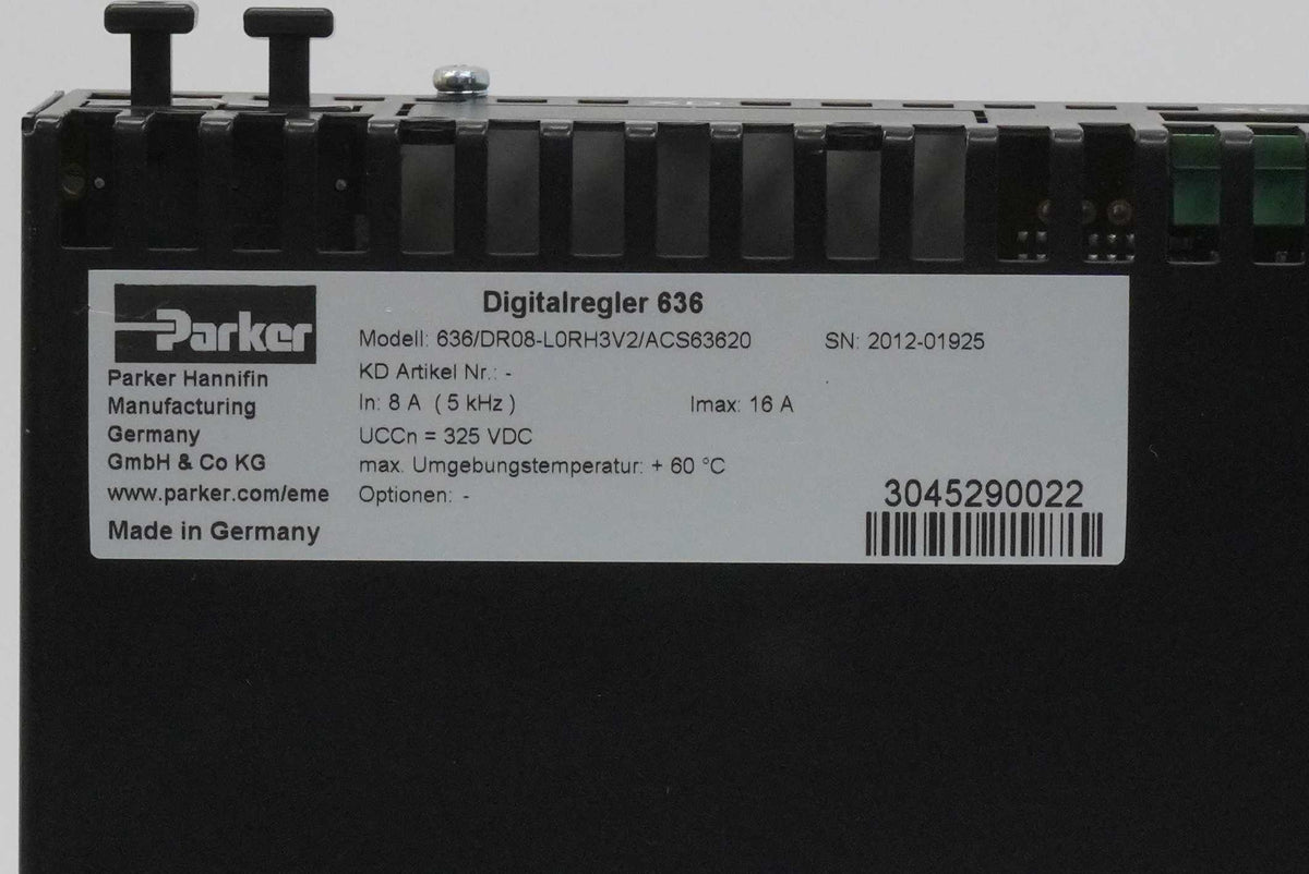 Parker Hannifin 636/DR08-L0RH3V2/ACS63620 Digitalregler Servo Drive / Controller