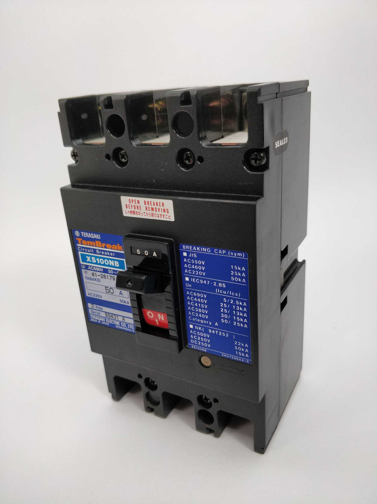 TERASAKI XS100NB TemBreak Circuit Breaker 50A