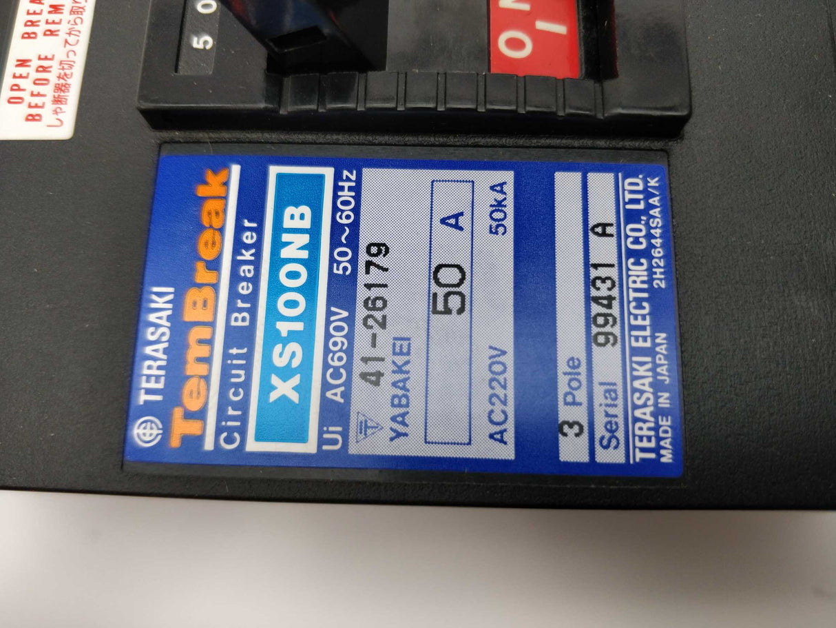 TERASAKI XS100NB TemBreak Circuit Breaker 50A