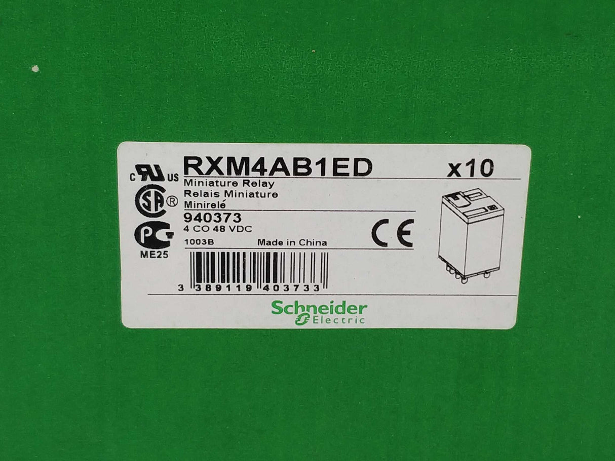 Schneider Electric RXM4AB1ED Miniature relay 6A, 4 CO, 48 VDC 10Pcs