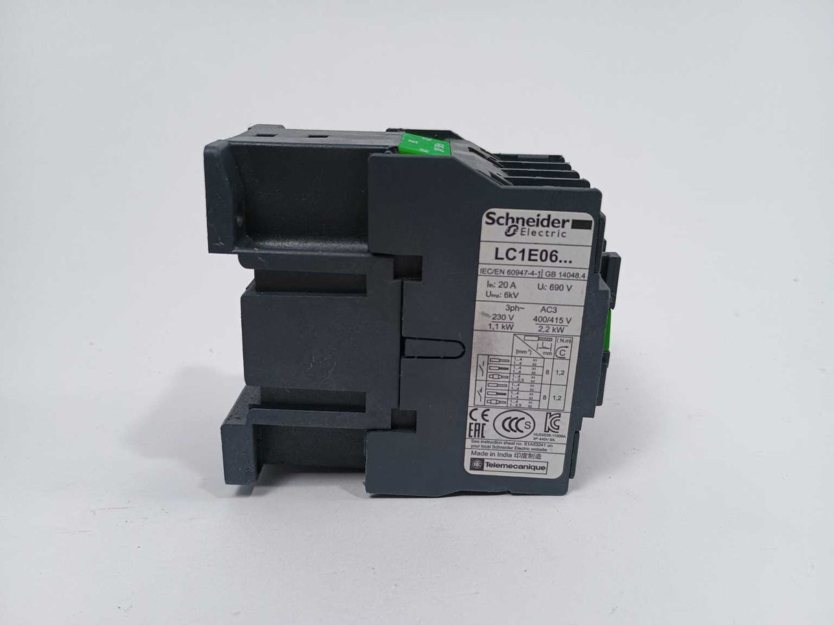 Schneider Electric LC1E0601B5S250 LC1E0601B5 EasyPact Contactor 24VAC Coil
