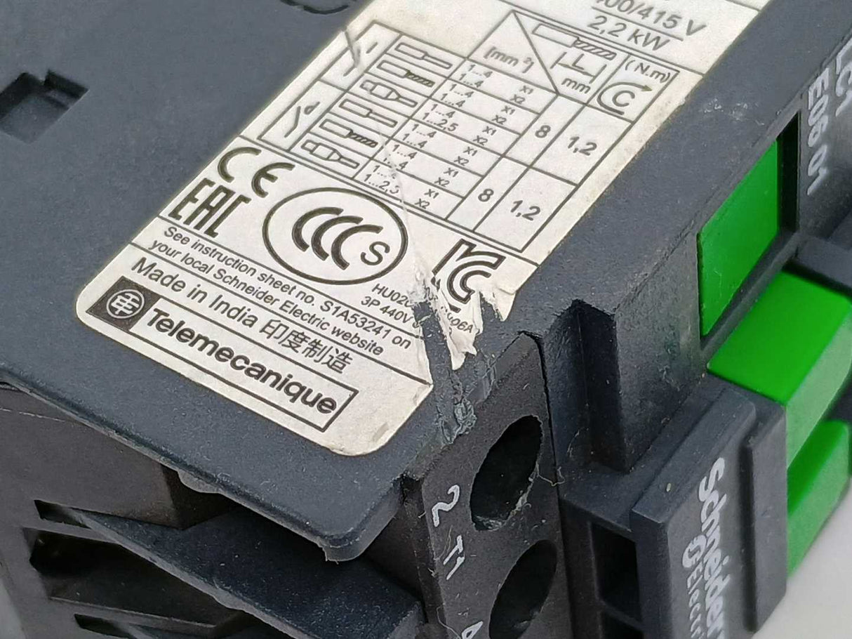 Schneider Electric LC1E0601B5S250 LC1E0601B5 EasyPact Contactor 24VAC Coil