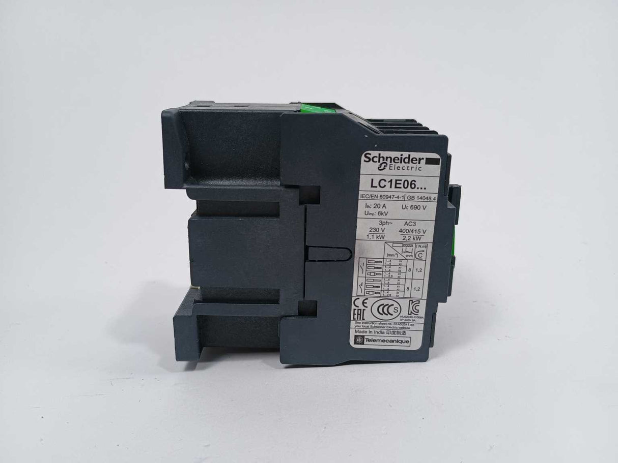 Schneider Electric LC1E0601B5S250 LC1E0601B5 EasyPact Contactor 24VAC Coil